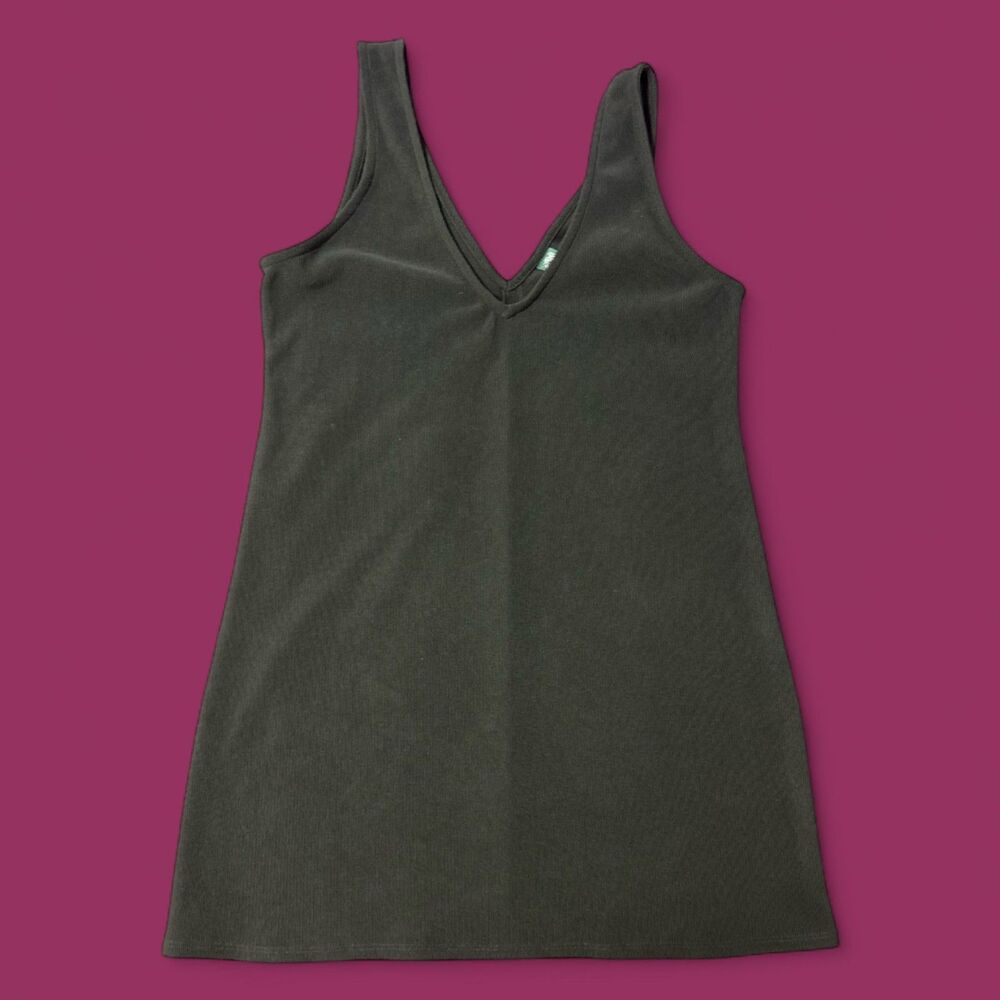Women's Classic Black Sleeveless V-Neck A-Line Swing Dress - XXL